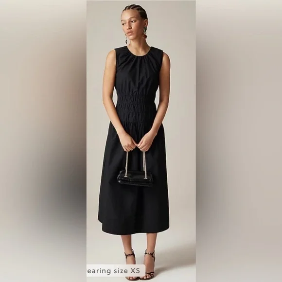j crew black cotton dress black cotton midi dress by J Crew